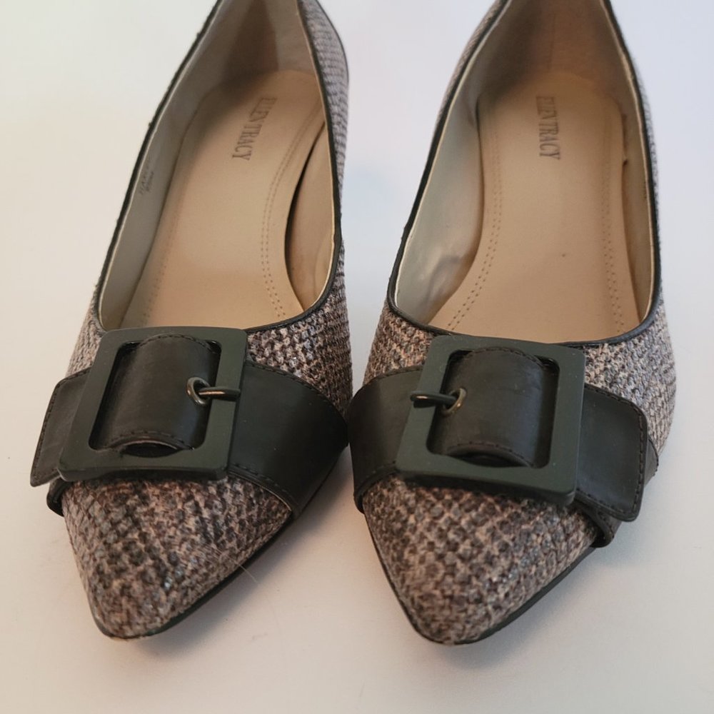 Ellen Tracy Heels_Size 9.5M_Brown snakeskin